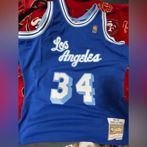 Lakers Shaquille O'Neal Mitchell & Ness Royal Hardwood Classics  Swingman Jersey